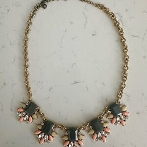 J. Crew Gold Necklace with Gray and Pink Accents